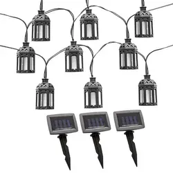 Solarleuchten Lichterkette für Garten – 30x LED in Laternenform