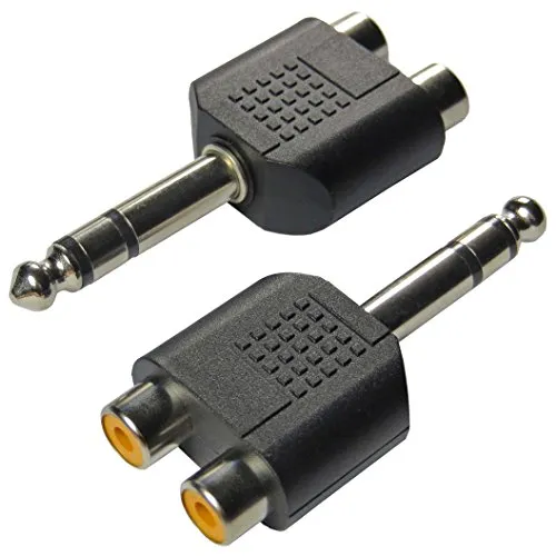 keepdrum ADA062 Audio-Adapter Stereo Cinch Buchse auf 6,3mm Klinke Stecker 2 STÜCK