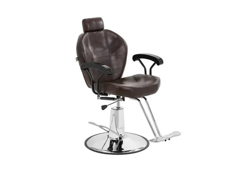 Physa Armlehnstuhl Ilford - Höhenverstellbarer Friseurstuhl mit Fußstütze - Stühle - Ergonomischer Friseurstuhl mit 150 kg Tragkraft, höhenverstellbar von 52-64 cm, pflegeleichter Kunstlederbezug und stilvolles Design in Braun für maximalen Komfort.