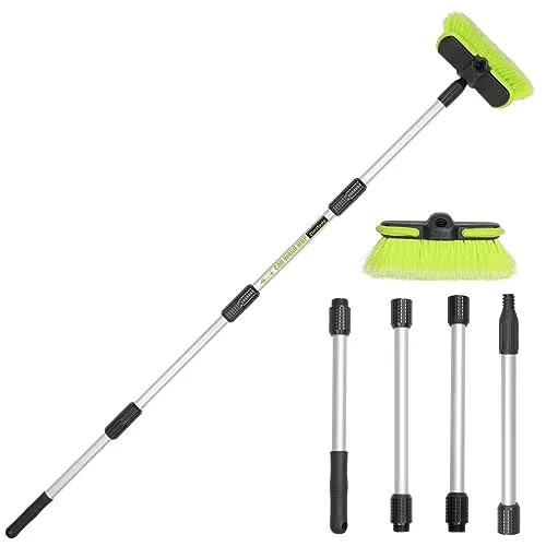 165cm Autowaschbürste Auto Waschbürste mit Teleskopstiel Wohnmobil Autowaschmopp Weiche Borsten Autoreinigung Bürste mit 4 handgehaltenen Plätzen Reinigungsset für LKW SUV Van Wohnwagen,Schnee Kehren