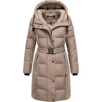 Navahoo Wintermantel Funkelteddy 14 - Funktionsjacke mit Teddyplüsch-Akzenten, windabweisend und wärmend, ideal für kalte Tage und modisch mit Taillengürtel.