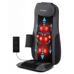 COSTWAY Shiatsu Massageauflage mit Wärme – 3D Massagesitzauflage für Rücken und Nacken