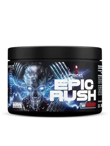 Peak Epic Rush 300g - Fresh Berry - Sportnahrung mit optimalen Dosierungen, angereichert mit Alpha-GPC und EnXtraTM für maximale Leistung und Energie beim Training.
