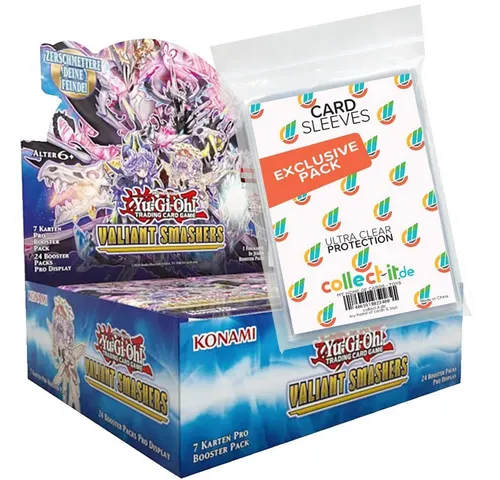 Konami Sammelkarte Yu-Gi-Oh! Valiant Smashers 1 Display Deutsch + collect-it.de Hüllen