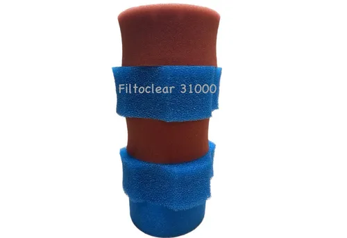 KH Filterschwammset Filtoclear 31000 - 5-teilig für Oase - Teichfiltermedien: 3 blaue und 2 rote Filterschwämme für optimale Wasserqualität und effiziente Filtration.