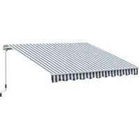 Furnicato Gelenkarmmarkise 295x245 M Grau Weiß - Die Furnicato Gelenkarmmarkise bietet optimalen Sonnenschutz und ist ideal für Fenster- oder Eingangsbereiche. Mit pulverbeschichtetem Aluminium und wasserabweisendem Markisenstoff sorgt sie für Langlebigkeit und einfache Handhabung.