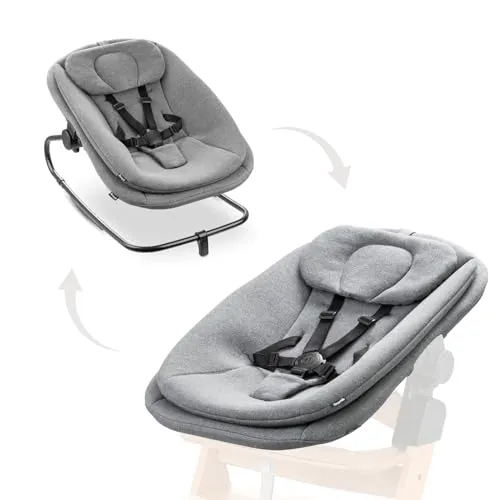 hauck 3in1 Babywippe für Alpha+, Beta+ & Arketa - Hochstuhlaufsatz und Wippe für Babys bis 15 kg, ergonomisch mit verstellbarem Neigungswinkel und sicherem 5-Punkt-Gurt, ideal für entspannte Momente und gemeinsame Familienzeiten.