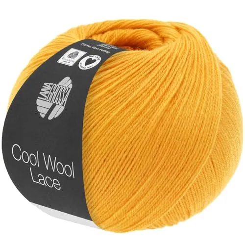 LANA GROSSA Cool Wool Lace | Extrafeine Merinowolle waschmaschinenfest und filzfrei | Handstrickgarn aus 100% Schurwolle (Merino) | 50g Wolle zum Stricken & Häkeln | 400m Garn FB 49