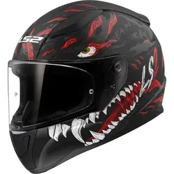LS2 FF353 Rapid II Kaiju Helm XL - Schwarz-Weiss-Rot - Motorradhelm mit UV-resistentem, kratzfestem Visier und herausnehmbarem, atmungsaktivem Innenfutter für höchsten Komfort und Sicherheit.