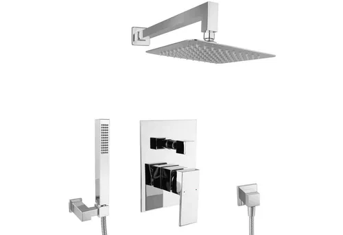 PaulGurkes Unterputz Duschgarnitur 20cm – Eleganz für Ihr Bad - Hochwertige Unterputz Duschgarnitur aus massivem Messing, mit edler Kopfbrause und flexiblem Brauseschlauch. Ideal für eine moderne und stilvolle Badausstattung. Inklusive verstellbarer Halterung und ECO-Durchflussbegrenzer.