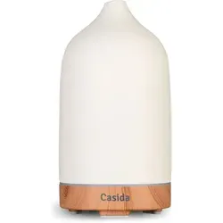 Aroma Diffuser Keramik weiß / Holz - Eleganter Duftspender - Duftlampen & Duftgeräte mit modernem skandinavischen Design, leiser Ultraschall-Vernebelung und integrierter Abschalt-Automatik für ein sicheres und angenehmes Raumklima.