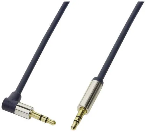 LogiLink CA11050 Klinke Audio Anschlusskabel 0.50m Dunkel-Blau (matt) 90° nach oben gewinkelt