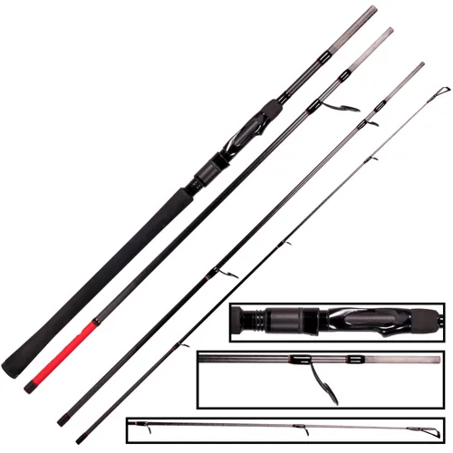 Zeck Troy 240 Travel Rute 2,40m 15-50g - Angelruten & Stöcke, 4-teilige Spinnrute für flexibles Angeln unterwegs, ideal für Süßwasserfische wie Zander und Hecht.