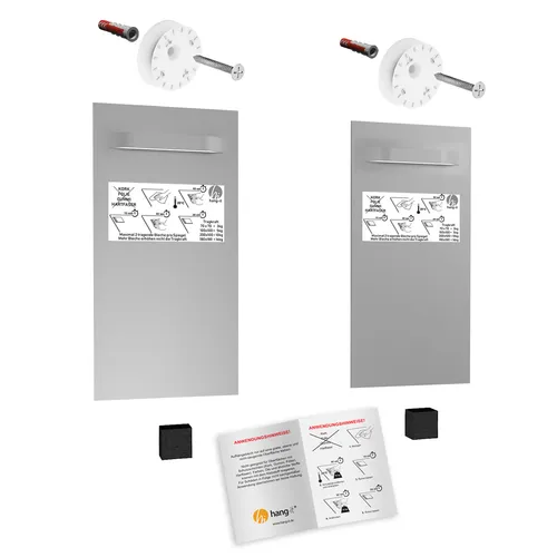 Spiegelbefestigung Set L - Spiegelaufhänger inkl Bleche & Exzenterscheiben