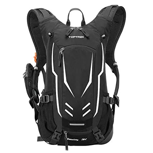 Toptrek 18L Ultraleichter Fahrradrucksack mit Regenschutz - Rucksäcke für Outdoor-Aktivitäten, wasserdicht und ultraleicht, ideal für Radfahren und Wandern mit praktischer Trinkblase und Helmabdeckung.