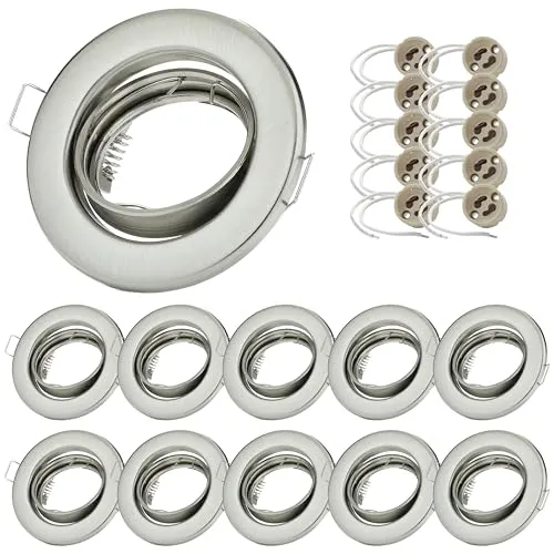 10x GU10 Einbaustrahler Set – Schwenkbare Deckenstrahler in grau von Sweet Led