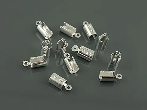 offene Endkappen in silberfarben 7 x 4 mm 10