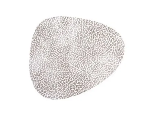 LindDNA Glasuntersetzer Curve Recyceltes Leder Hippo Weiß-Grau, Maße: 11cm x 13cm, 98925