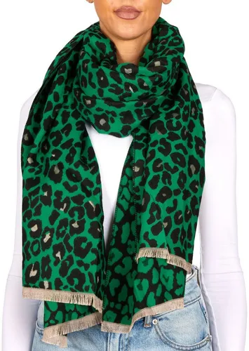 BRUBAKER Schal Cashmirillo Damen Schal mit Leoparden Muster - 70 x 200 cm, (Herbstschal Winterschal mit weichem Kaschmir-Gefühl, 1-St), Warm, Kuschelig und Oversized - Leo Damenschal für Herbst und Winter