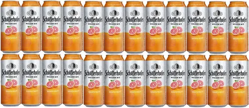 Schöfferhofer Grapefruit 24 x 0,5 Liter - Erfrischender Grapefruit-Mix mit nur 2,5% Alkoholgehalt, perfekt für gesellige Anlässe. Ideal für Cocktail-Liebhaber!