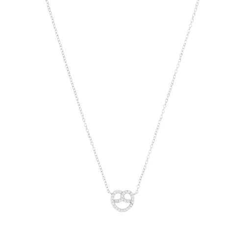 Amor Kette mit Anhänger Breze - Trachtenschmuck für besondere Anlässe - Ketten mit Anhänger aus 925 Sterling Silber, verziert mit strahlenden Zirkonia. Ideal für Alltag und Volksfeste, in eleganter Verpackung zum Verschenken.