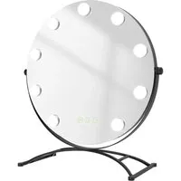 Emke Hollywood Kosmetikspiegel mit 1x+7x Vergrößerung - Runder Schminkspiegel mit 360° Drehbarkeit und 3 einstellbaren Lichtfarben für perfektes Make-up. Ideal als Geschenk für besondere Anlässe.