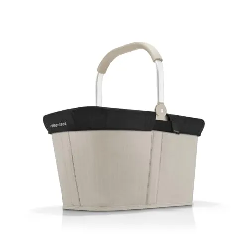 Reisenthel Set carrybag herringbone sand mit Cover black – Stilvoller Einkaufskorb