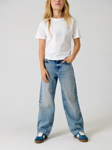 KIDS ONLY Kogella Mw Wide Tai518 DNM Noos - Mädchenmode, Jeans für große Kinder mit geradem Schnitt und Gürtelschlaufen, ideal für lässige Outfits und maximalen Komfort.