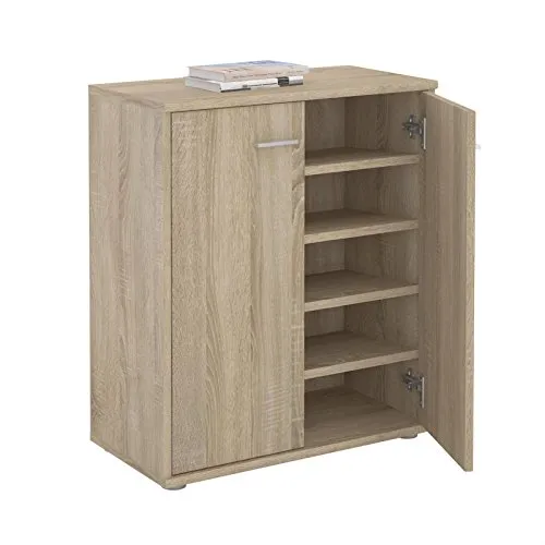 CARO-Möbel Schuhschrank LENNIS - Eleganter Schuhschrank in Sonoma Eiche, bietet Platz für 2 Türen, ideal für Flur und Diele, sorgt für Ordnung und Stil in Ihrem Zuhause.