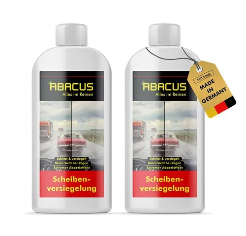 ABACUS Fleet Magic Scheibenversiegelung - 2X 250 ml Nanoversiegelung für klare Sicht, mit Lotus-Effekt und Abperleffekt gegen Regen und Schnee