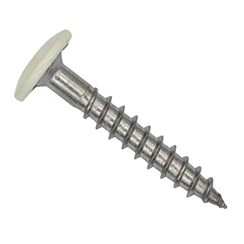 TWISTEC Trespo-Fassadenschrauben, Terrassenschrauben, Holzschrauben, Spanplattenschrauben aus Edelstahl (Reinweiß RAL9010, 4,8x25mm)