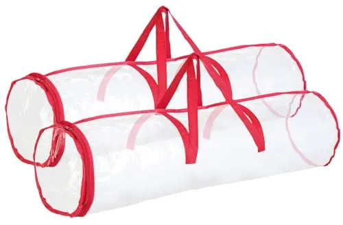 infactory Geschenkpapier Tasche: 2er-Set Geschenkpapier-Aufbewahrungstasche, transparent, 79 x 22 cm (Aufbewahrung, Tasche für Geschenkpapierrollen, Geburtstag)