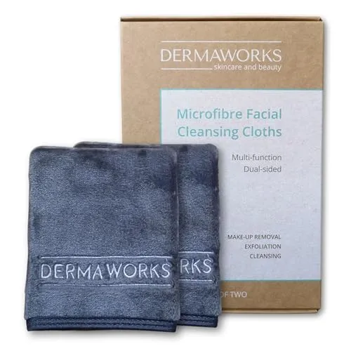 2ER-PACK WEICHE, LUXURIÖSE MIKROFASER WASCHLAPPEN – Tiefenreinigungs und Peeling Gesicht Abschminktücher und Porenreiniger 28cmx28cm Frauen und Männer. – Waschbar und Wiederverwendbar von DERMAWORKS
