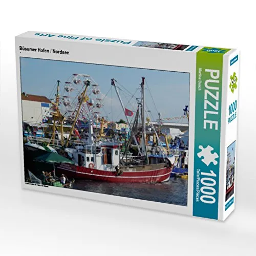 CALVENDO Puzzle Büsumer Hafen/Nordsee 1000 Teile Puzzle quer | Lege-Größe cm Foto-Puzzle für glückliche Stunden