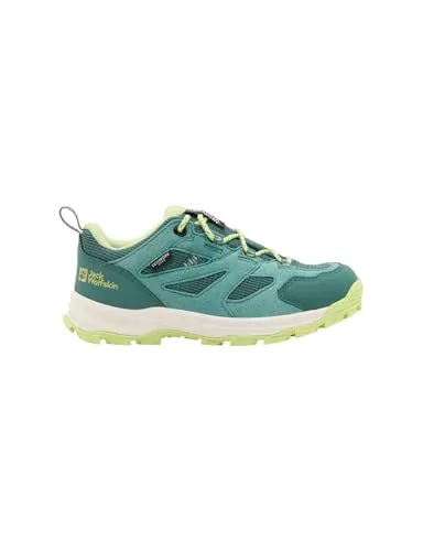 Jack Wolfskin Vojo Tour Texapore Low K - Kinder Wanderschuhe in jade green - Wasserdichte Wanderschuhe für Kinder mit atmungsaktiver TEXAPORE Membran, ideal für Abenteuer in der Natur. Griffige Gummiaußensohle und dämpfendes EVA-Fußbett für optimalen Komfort.