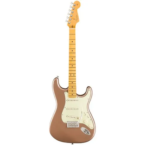Fender Am Pro Clsc Strat MN FFMG - E-Gitarre in Faded Firemist Gold - Gitarren; Hochwertige Stratocaster mit Ahornhals, 22 Jumbo Bünden und Vintage-Style Tremolo für herausragenden Klang und Spielkomfort. Inkl. Deluxe Gig Bag.