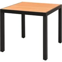 Furnicato Gartentisch Braun 80x80x74 cm aus Aluminium und WPC - Stilvoller Gartentisch für Terrasse und Garten. Wetterfeste WPC-Tischplatte und robustes Aluminiumgestell garantieren Langlebigkeit. Ideal für gesellige Stunden im Freien. Maße: 80 x 80 x 74 cm.