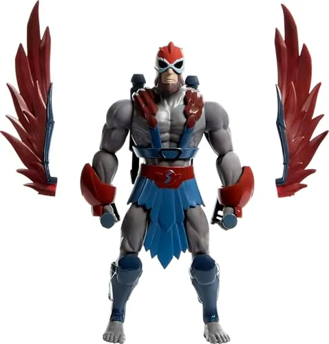 Masters of the Universe Origins Stratos-Actionfigur 200X aus der Cartoon-Kollektion, ca. 14 cm großer Motu-TV-Held der 1980er, detailreiches Design und Armflügelzubehör, JHJ92