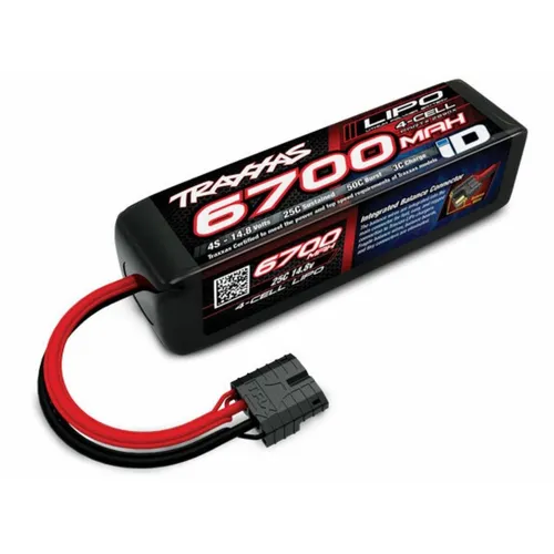 Traxxas Power Cell LiPo 6700mAh 14.8V 4S 25C - Akkus mit hoher Kapazität von 6700mAh für längere Laufzeiten, ideal für RC-Fahrzeuge und Modellbau.
