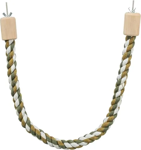 Trixie 5160 Seilstange - 37 cm, Durchmesser 16 mm, aus reiner Baumwolle, flexibel formbar mit Schraubbefestigung für individuelle Befestigung im Vogelkäfig