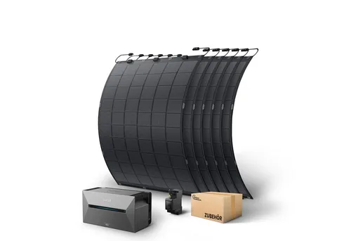 Flexibles Balkonkraftwerk 1350Wp mit Anker Solarbank - ☀️ PLATZSCHONEND & FLEXIBEL: Mit 6 flexiblen Solarmodulen für die optimale Nutzung von Sonnenenergie an Balkonen oder Sonderflächen. ⚡ EFFIZIENTE STROMNUTZUNG: Speichere überschüssigen Solarstrom mit der Anker Solarbank für mehr Autarkie und geringere Stromkosten.