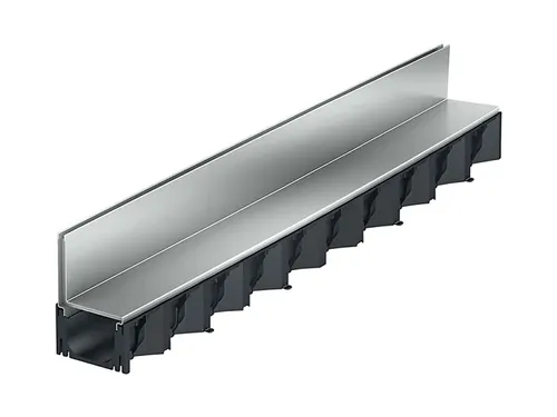 ACO Hexaline Entwässerungsrinne 1m mit Schlitzaufsatz - Entwässerungssystem aus verzinktem Stahl für effiziente Wasserableitung, ideal für Garten und Einfahrt.