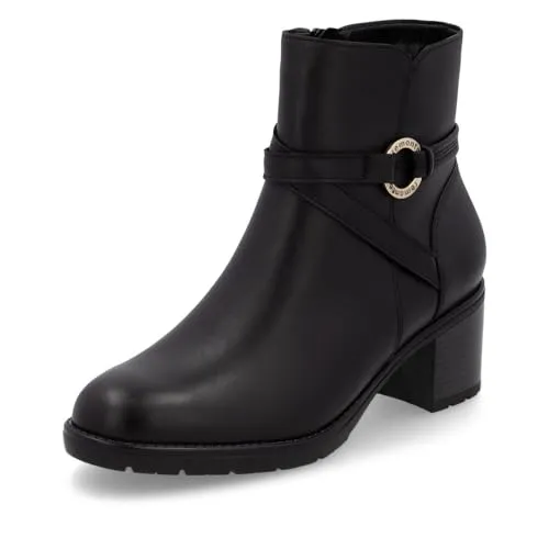 Remonte Damen Chelsea Boots D2A73, Schwarz, 39 EU - Wanderschuhe mit atmungsaktivem Glattleder und herausnehmbarer, schockabsorbierender Innensohle für individuellen Komfort.