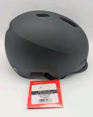 Alpina Brooklyn Fahrradhelm - Beleuchtet, Robust & Komfortabel für Erwachsene - Fahrradhelme mit LED-Licht für Sicherheit und Sichtbarkeit. Robuste Außenschale und individuelles Verstellsystem für optimalen Tragekomfort.