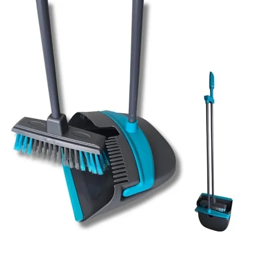 PAGEN® Besen und Kehrschaufel Set mit langem Stiel, Standbesen mit Kehrschaufel für die Bodenreinigung, leichtes Kehr-Set mit langem Griff für den Innen- und Außenbereich, Länge 93 cm 3