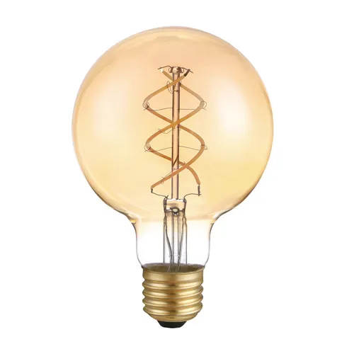 LED Spiral Filament Rustika Globe G95 5W E27 Gold extra warmweiß 1800K DIMMBAR