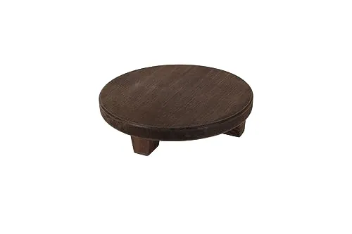 Spetebo Holz Blumenteller braun - Pflanzenständer mit 4 Füßen - Deko Pflanzenteller Blumenständer Pflanzenhocker