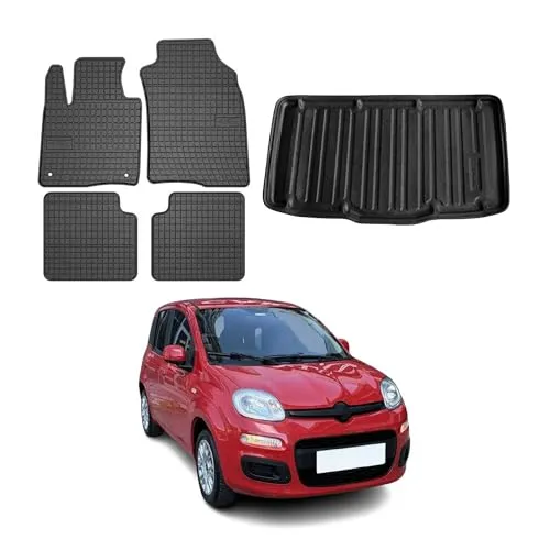OMAC Auto-Fußmatten Set für Fiat Panda 2012-2025 - Fahrzeugspezifische Gummi-Fußmatten, wasserdicht und rutschfest, bieten hervorragenden Schutz und sind leicht zu reinigen für ein makelloses Fahrerlebnis.
