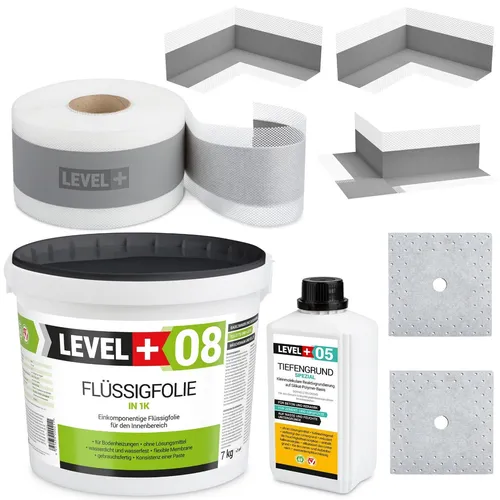 DichtSet Abdichtung Dusche Bad 7kg Flüssigfolie 5m Dichtband Innenecke  SET100