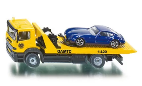 siku 2712 Abschleppwagen - 1:55 Maßstab, robustes Metall-Kunststoff Design, inkl. Spielzeugauto und realistische Seilwinde